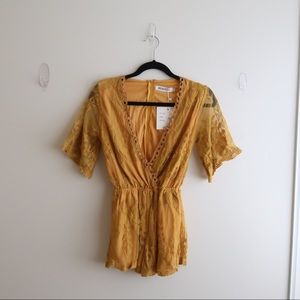 Mustard Lace Romper